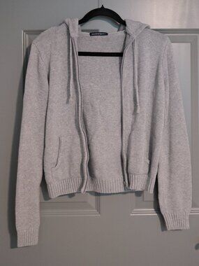 Brandy Melville Gray Knit Cardigan Sweater Hoodie